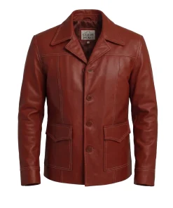 Mens Tyler Club Red Leather Jacket