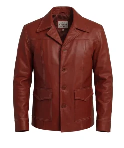 Mens Tyler Club Red Leather Jacket
