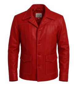 Mens Tyler Club Red Leather Jacket