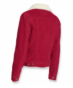 Alternative view of Womens Red Corduroy Fur Jacket