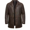 Mens Dean Distressed Brown Leather Jacket