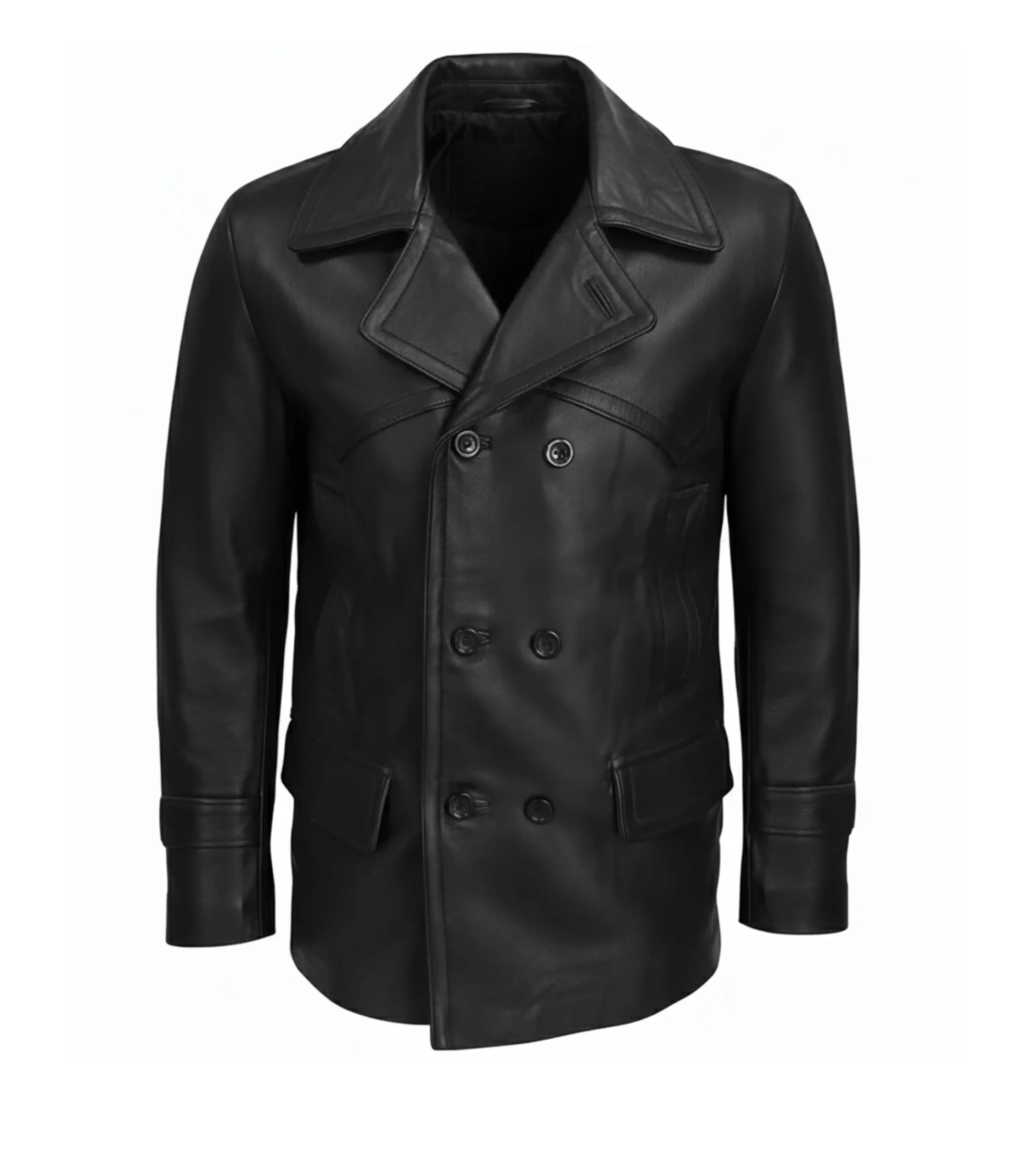 Double Breasted Leather Coat Vintage