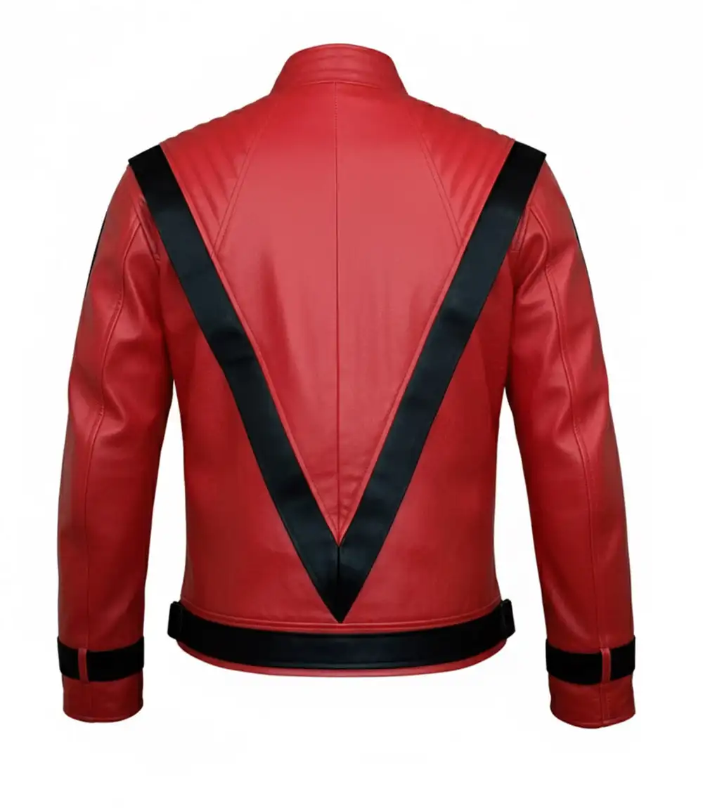 Mens Red And Black MJ Thriller Jacket - Image 2