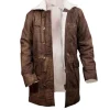 Mens Shearling Fur Bane Leather Coat