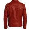 Mens Tyler Club Red Leather Jacket - Image 2