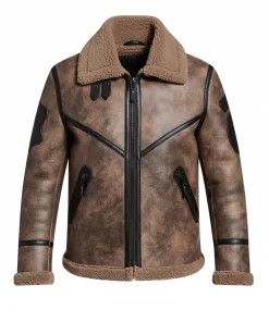 Mens Sheepskin Shearling Bomber Jacket