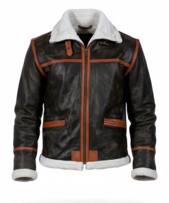 Mens Leon Sheepskin Fur Bomber Jacket