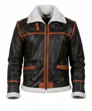 Mens Leon Sheepskin Fur Bomber Jacket