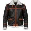 Mens Leon Sheepskin Fur Bomber Jacket