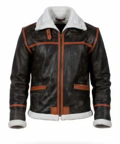 Mens Leon Sheepskin Fur Bomber Jacket