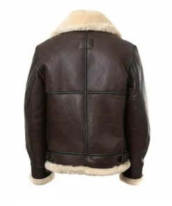 Alternative view of B3 Shearling Bomber Leather Jacket with Fur Collar