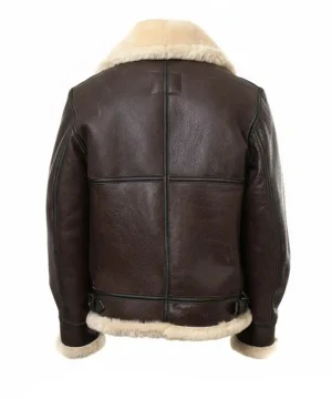 Alternative view of B3 Shearling Bomber Leather Jacket with Fur Collar