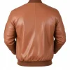 Brown Leather Bomber Jacket