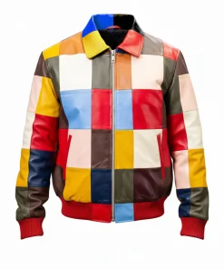 Mens Limited Edition Patchwork Leather Jacket
