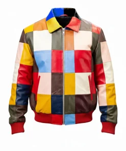 Mens Limited Edition Patchwork Leather Jacket