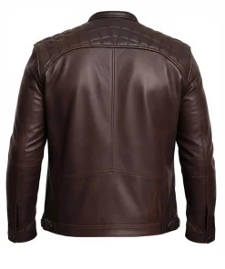 Waxed Brown Moto Leather Jacket