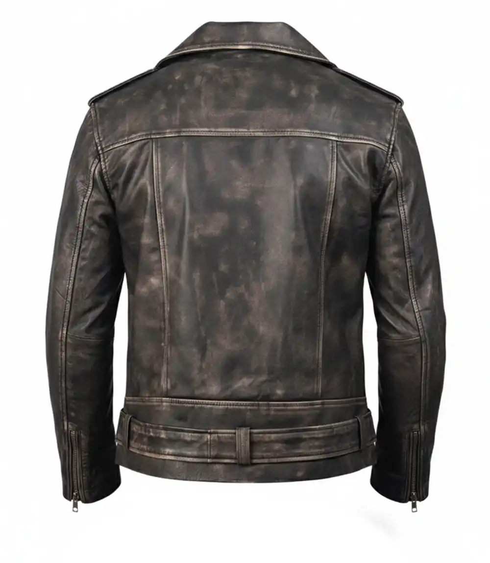 Mens Distressed Leather Jacket