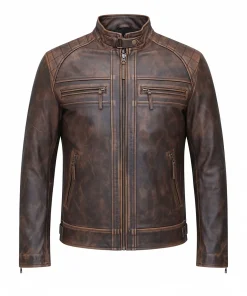 Mens Cafe Racer Leather Jacket