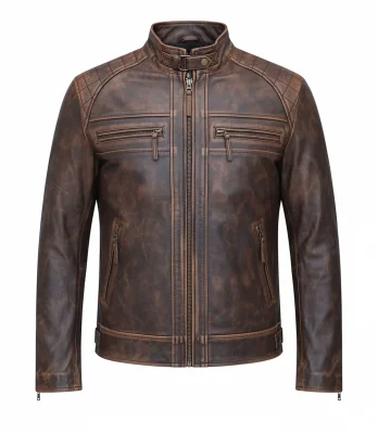Mens Cafe Racer Leather Jacket