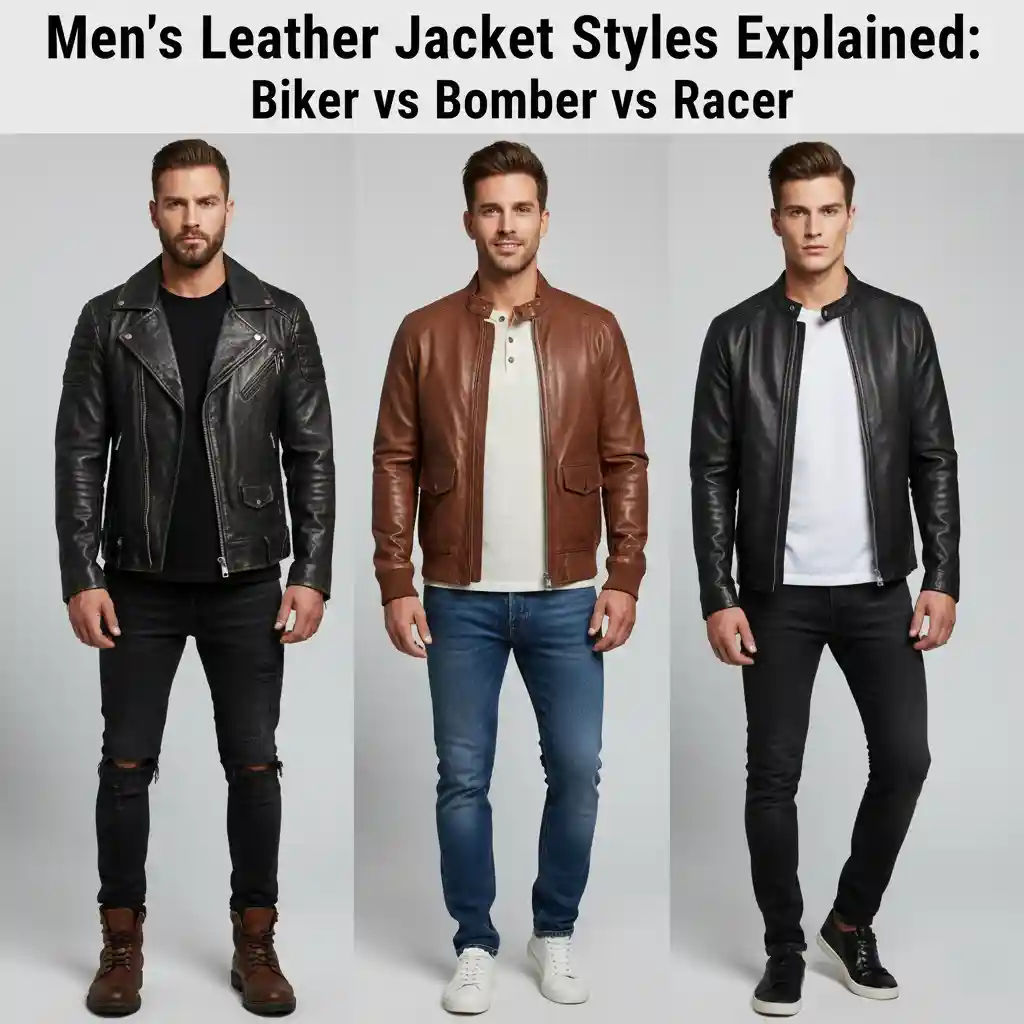 Men’s Leather Jacket Styles : Biker vs Bomber vs Racer