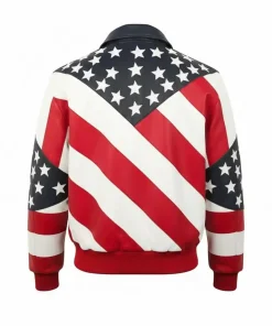 Alternative view of Mens USA Flag Leather Jacket