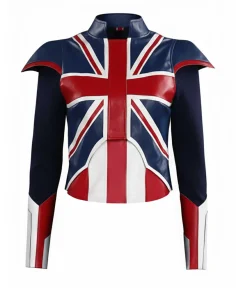 Womens Union Jack Blue Captain Costume Jacket