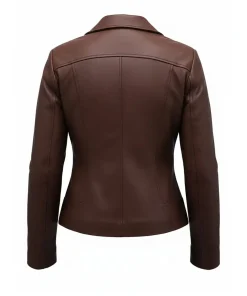 Alternative view of Womens Drape Collar Lyla Motorcycle Leather Jacket