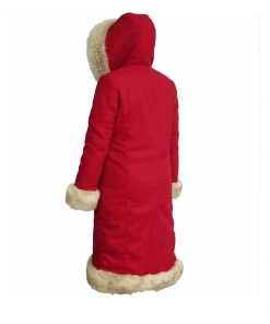 Alternative view of Womens Luxury Red Christmas Coat with Golden Scrollwork