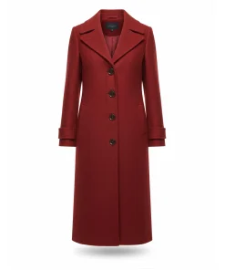 Womens Wool Blend Naomi Luxury Red Winter Coat