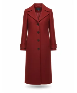 Womens Wool Blend Naomi Luxury Red Winter Coat