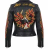 RE Fire & Flame Womens Biker Leather Jacket