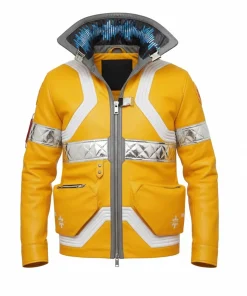 Neon Yellow Techwear Cyber Hooded Jacket