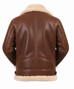 Alternative view of Men’s Brown Sheepskin Urban Aviator Leather Jacket