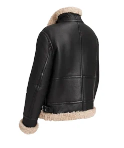 Alternative view of Womens Aviator Sophie Fur Leather Jacket
