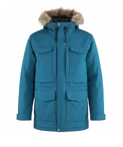Mens Winter Electric Blue Parka Coat Jacket