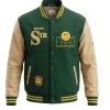 Mens Green Embroidered Sports Tweed Jacket