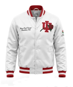 Mens Custom Embroidered Off White Varsity Jacket​