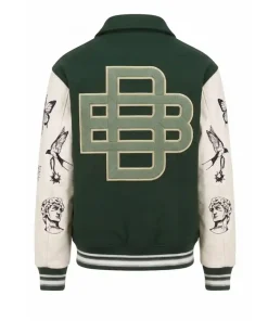 Alternative view of Mens Renaissance Art Collegiate Green Varsity Jacket