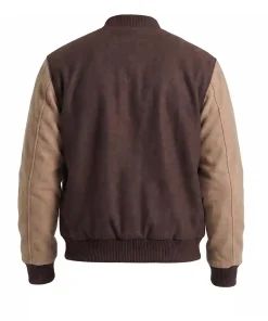 Alternative view of Mens Brown Letterman CA Patch Jacket