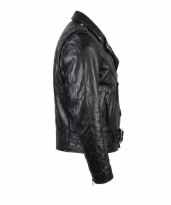 Alternative view of Mens MB Black Leather Motorcycle Jacket