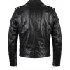 Mens MB Black Leather Motorcycle Jacket - Image 3