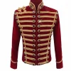 Mens Wool Red Hussar Military Jacket
