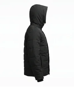 Alternative view of Mens Lightweight Black Hooded Puffer Jacket