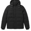 Mens Lightweight Black Hooded Puffer Jacket