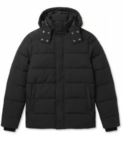 Mens Lightweight Black Hooded Puffer Jacket
