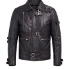 Mens MJ Black Leather World Tour Bad Jacket