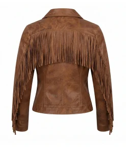 Alternative view of Womens Leather Cowboys Western Fringe Jacket