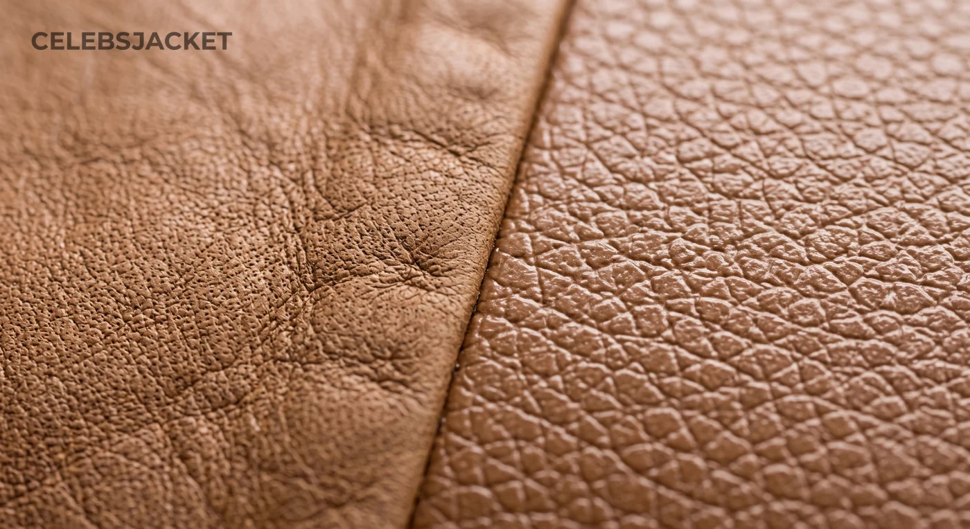 "Close up of real lambskin leather showing small irregular pores