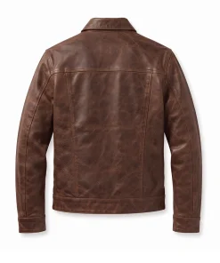 Alternative view of Mens Slayer Distressed Trucker Leather Jacket
