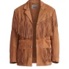 Mens Brown Fringe Suede Leather Jacket